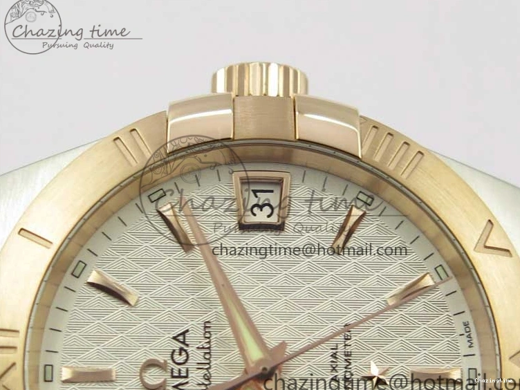 0115 Stylish Constellation 38mm SS RG VSF 1:1 Best Edition WhiteTextured Dial on SS RG Bracelet A8500 Super Clone 7921